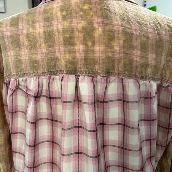 POL Pink & Taupe Mixed Plaid Button Down – Size L - Picture 6 of 7